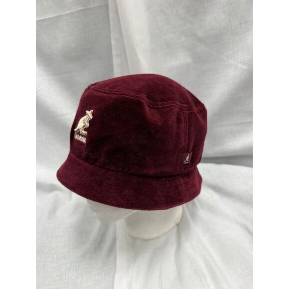 Kangol Burgundy Velvet Bucket Hat Classic Retro 90s Style Casual Streetwear - Picture 3 of 7